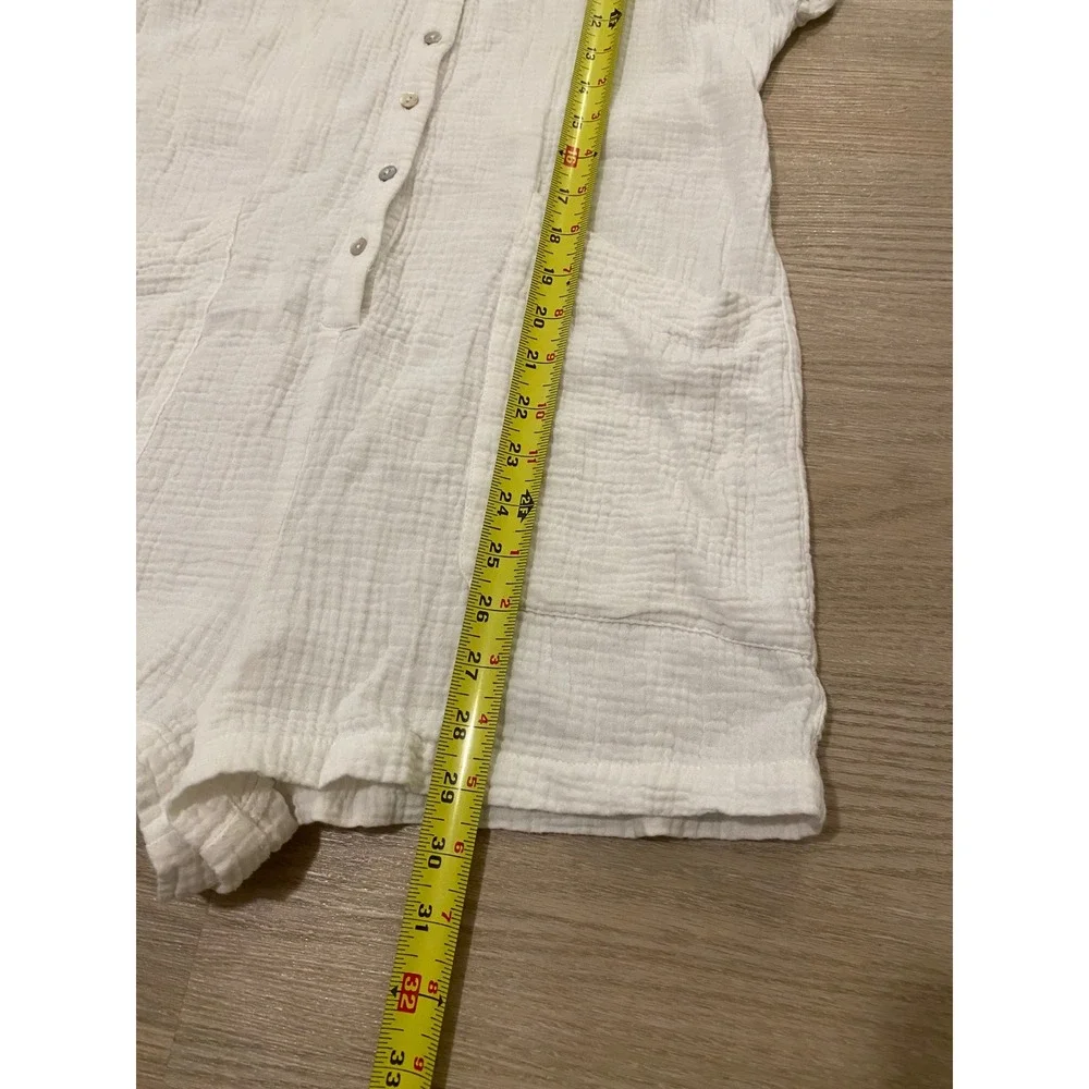 L*Space Mika Romper S White Gauze Cotton Cover Up Beach Vacation Resort